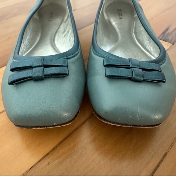 Furla teal Italian leather ballet flats 36 - Picture 3 of 7